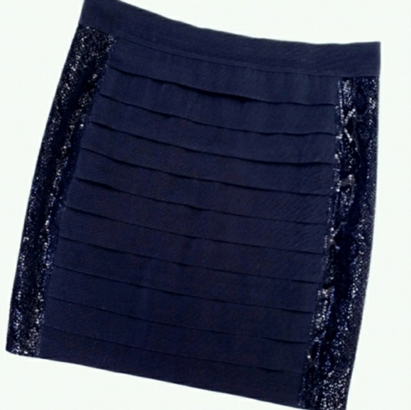 Tory Burch Black Sequined Antiscia Bodycon Skirt Size M - Picture 5 of 11